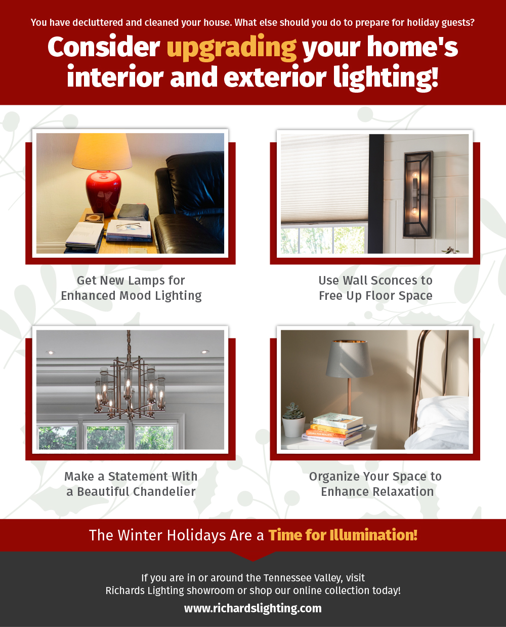 infographic about upgrading interior lighting