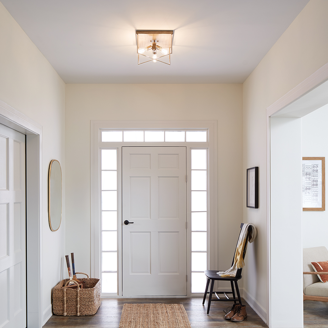 entryway with a flush mount light