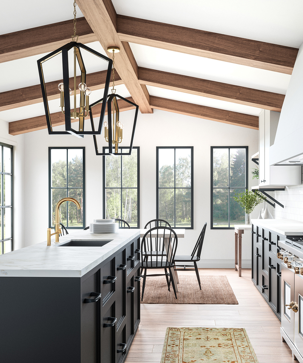 image of pendants over kitchen island