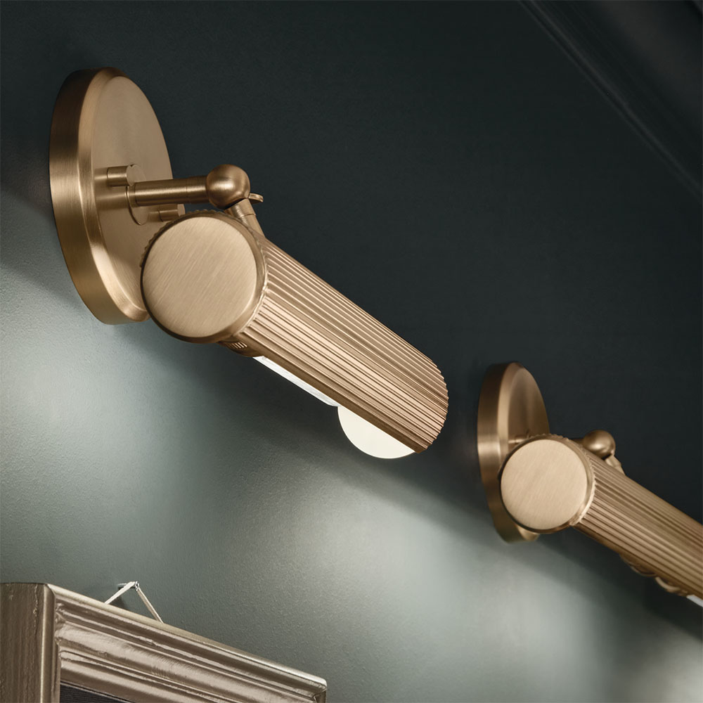 closeup of sconce in office