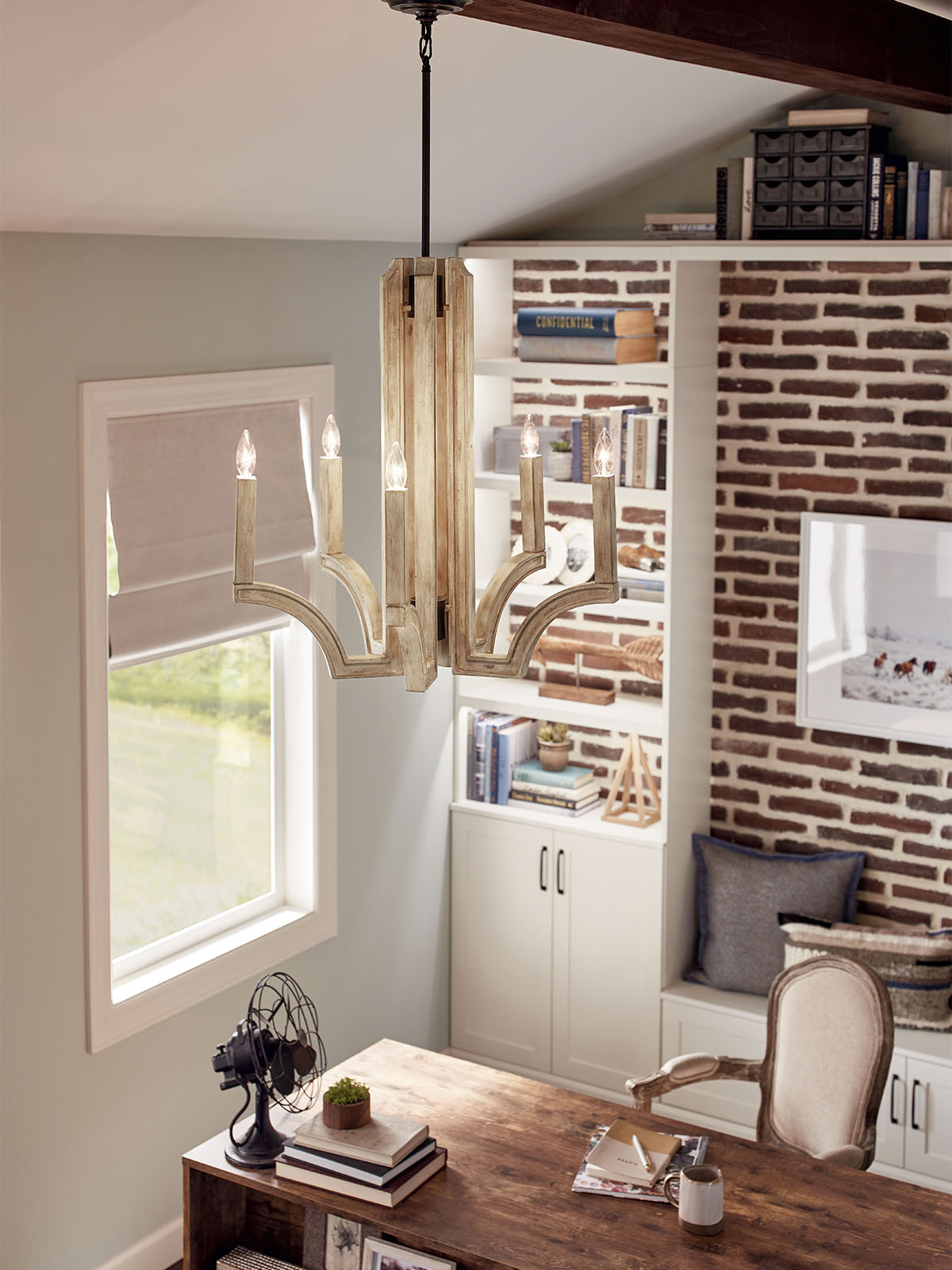 chandelier in office