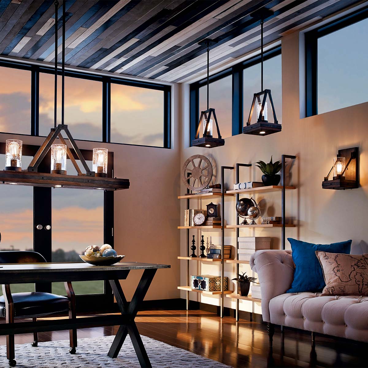 various lighting in office
