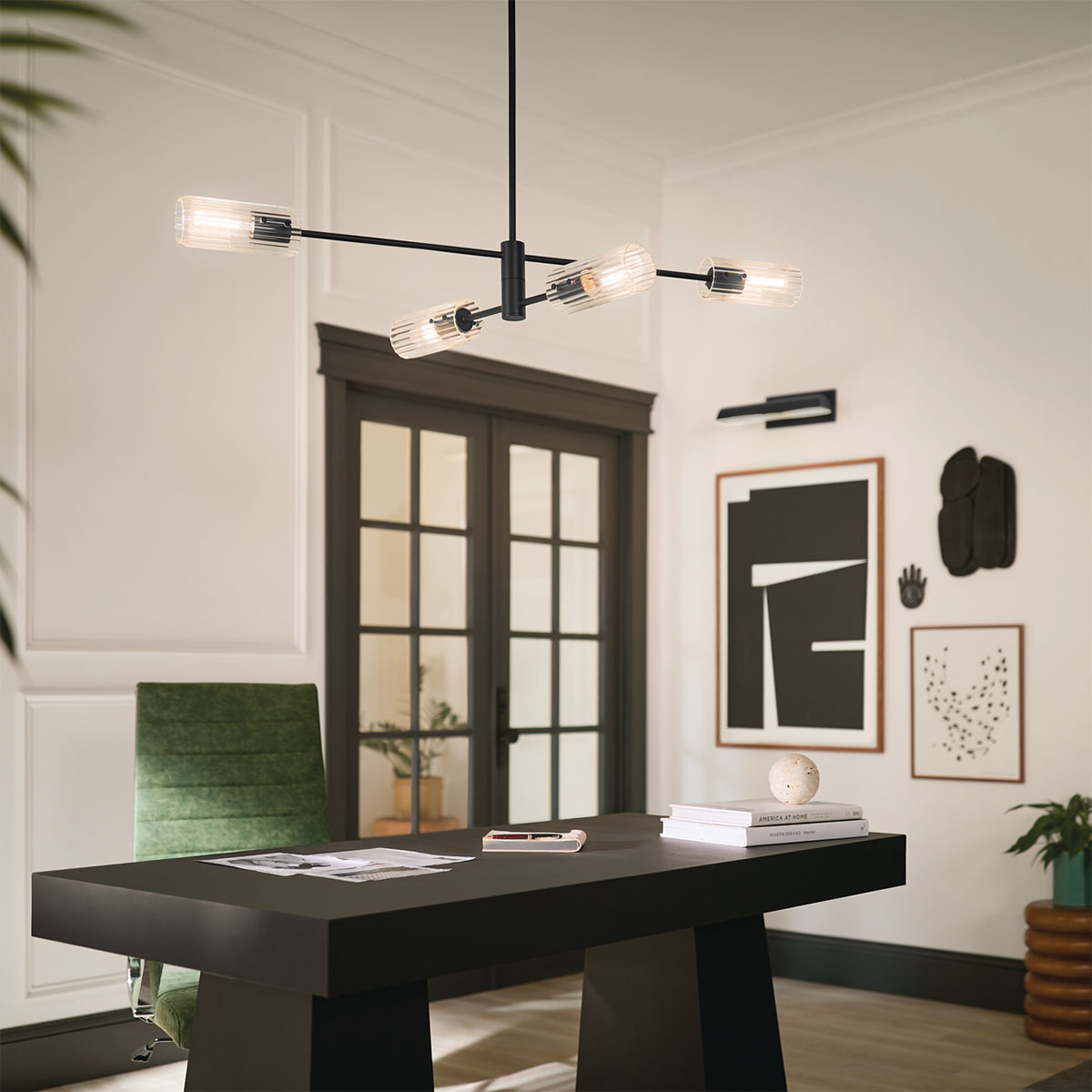 modern lighting above desk