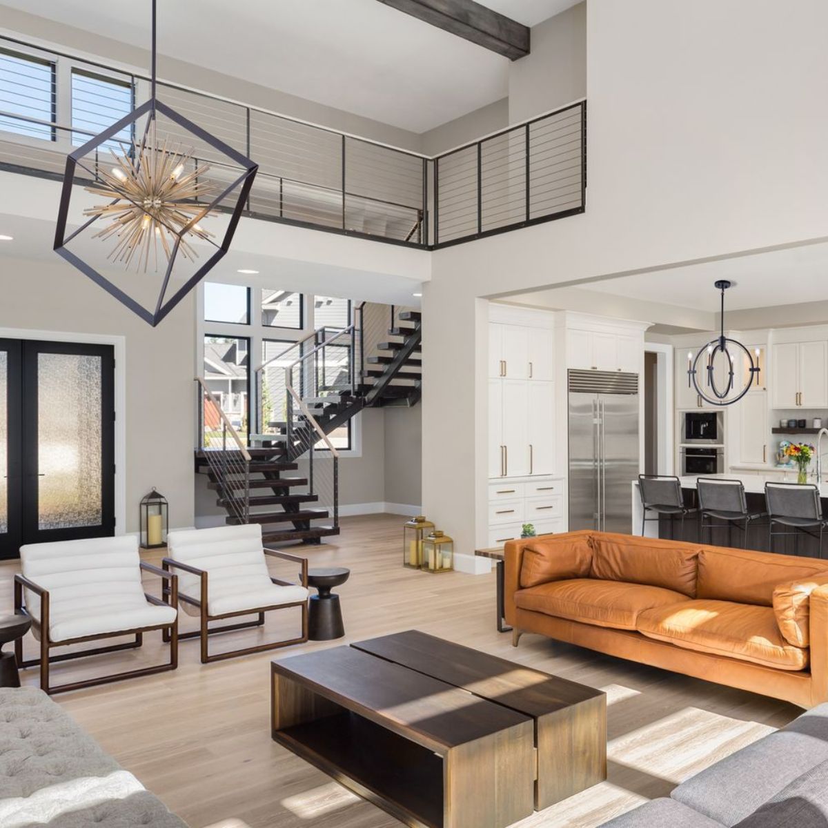 Image of different lights in side a house