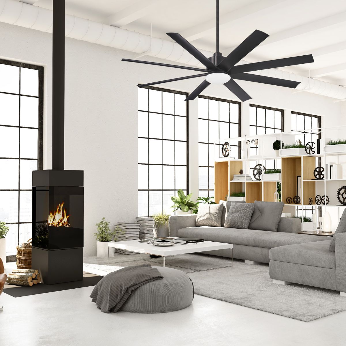 Image of a stylish fan in a modern room